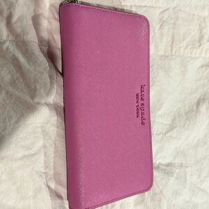 Kate Spade Pink with silver large wallet